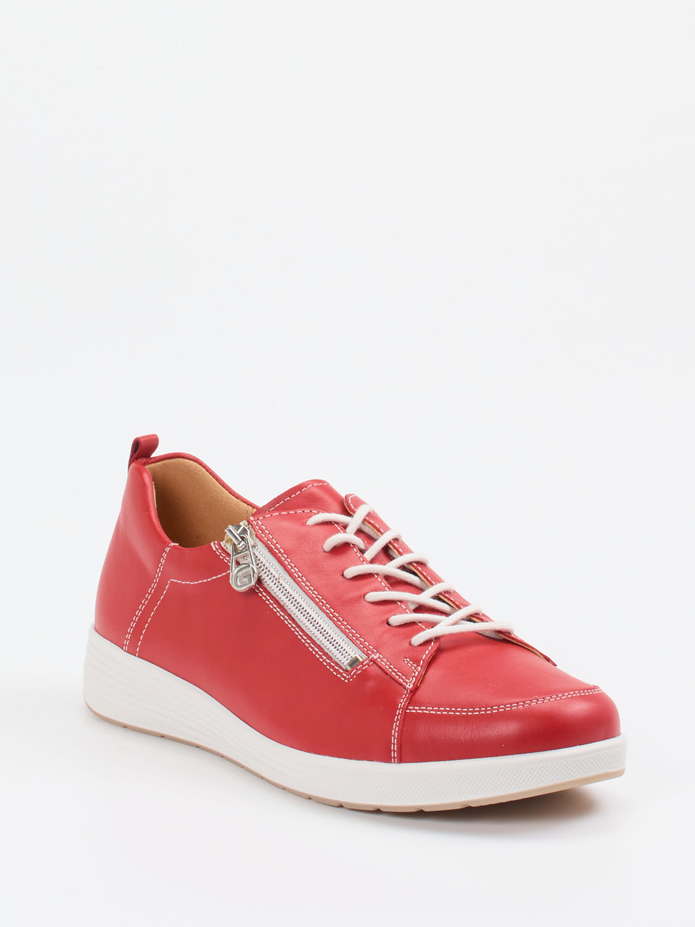 Ganter – Komfort-Sneaker aus Kalbleder tomatenrot