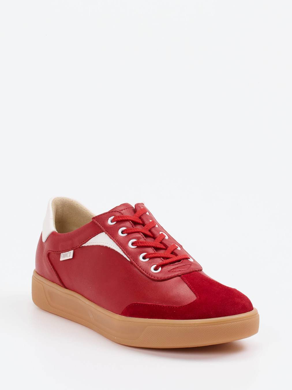 Finn Comfort – Sneaker aus Kalbleder in Signalrot