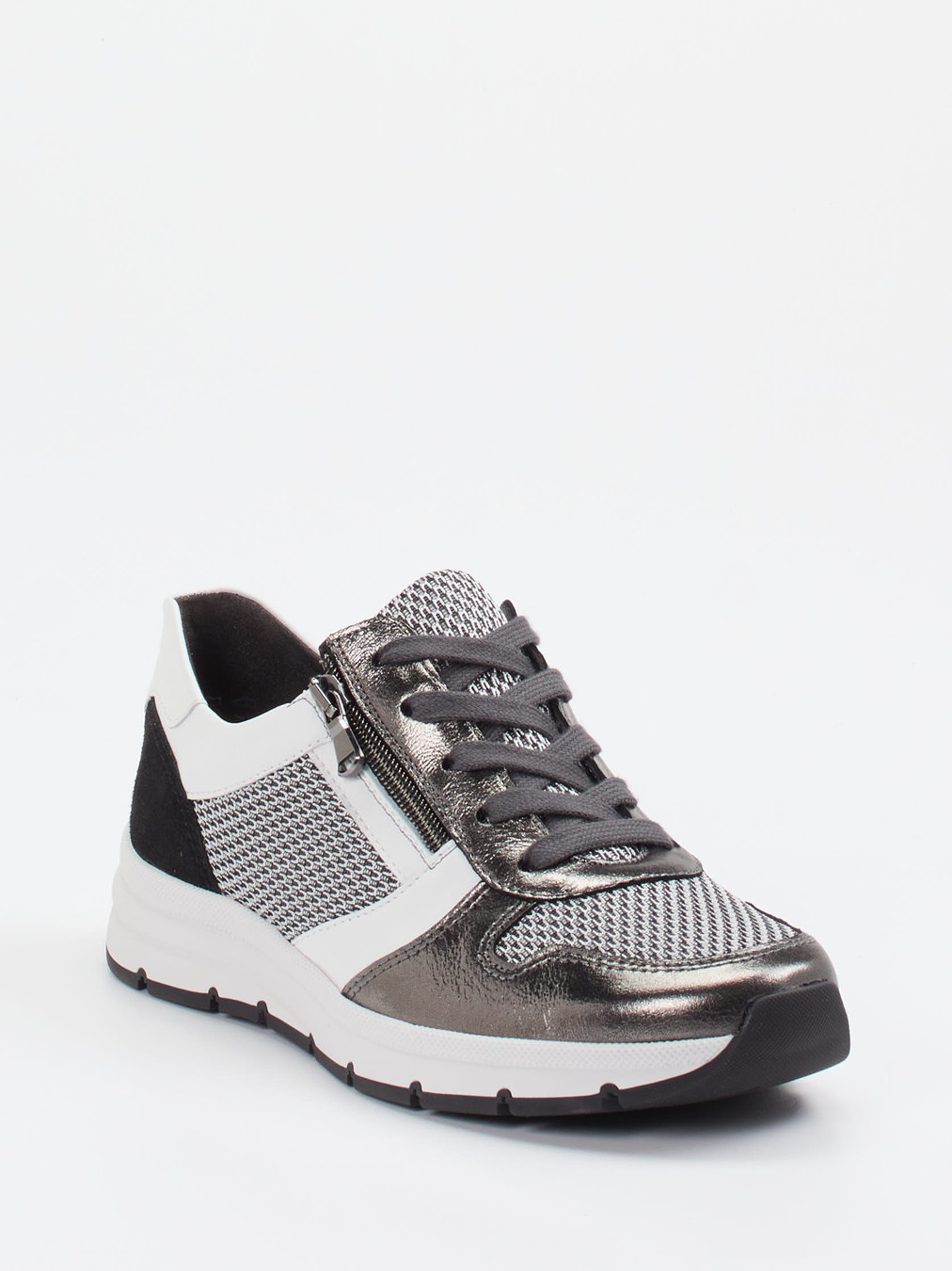 Semler – Komfort-Sneaker aus Metallicleder anthrazit