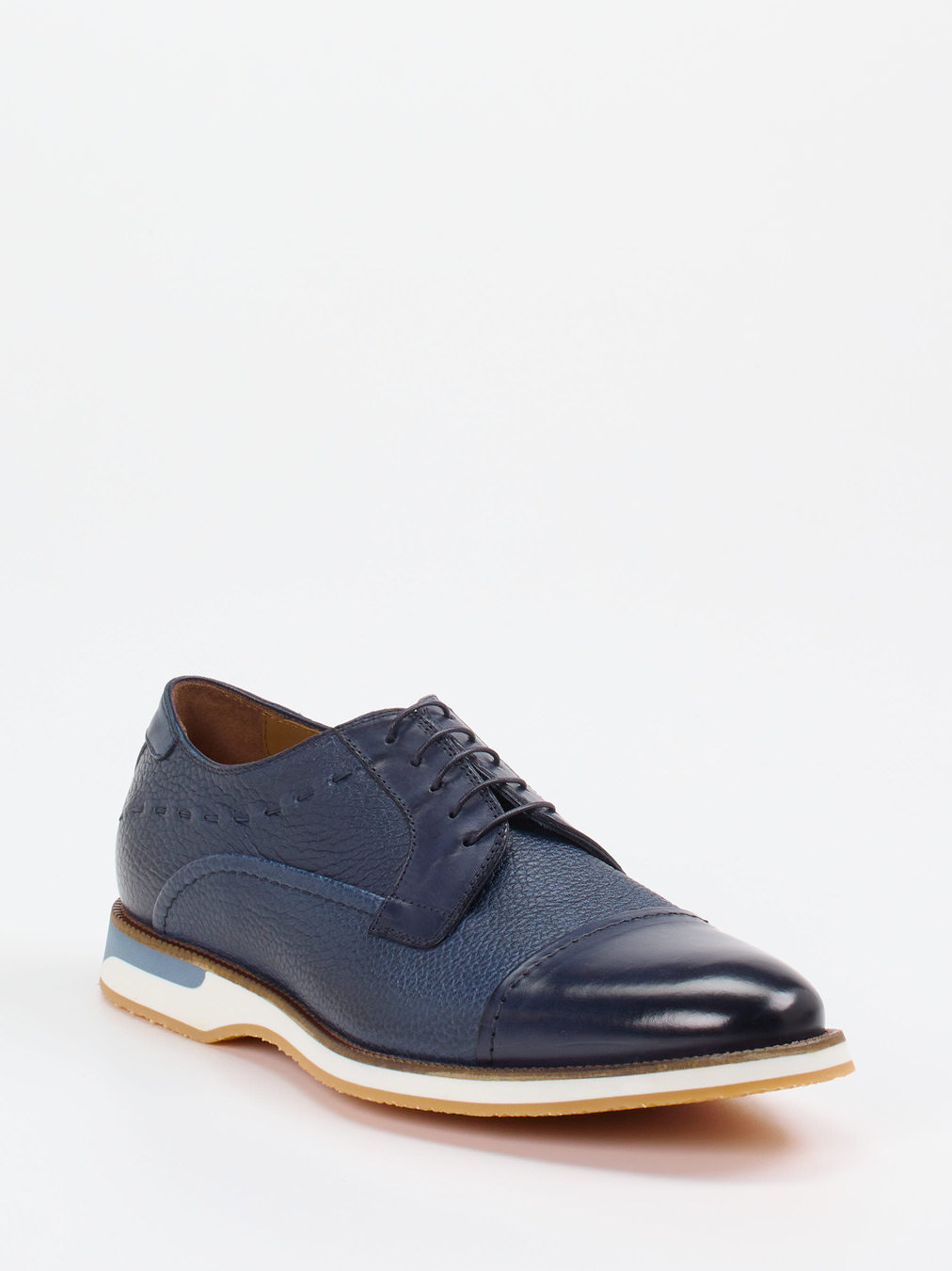 Ralph Harrison Edition – Captoe-Derby aus Hirschleder Marineblau
