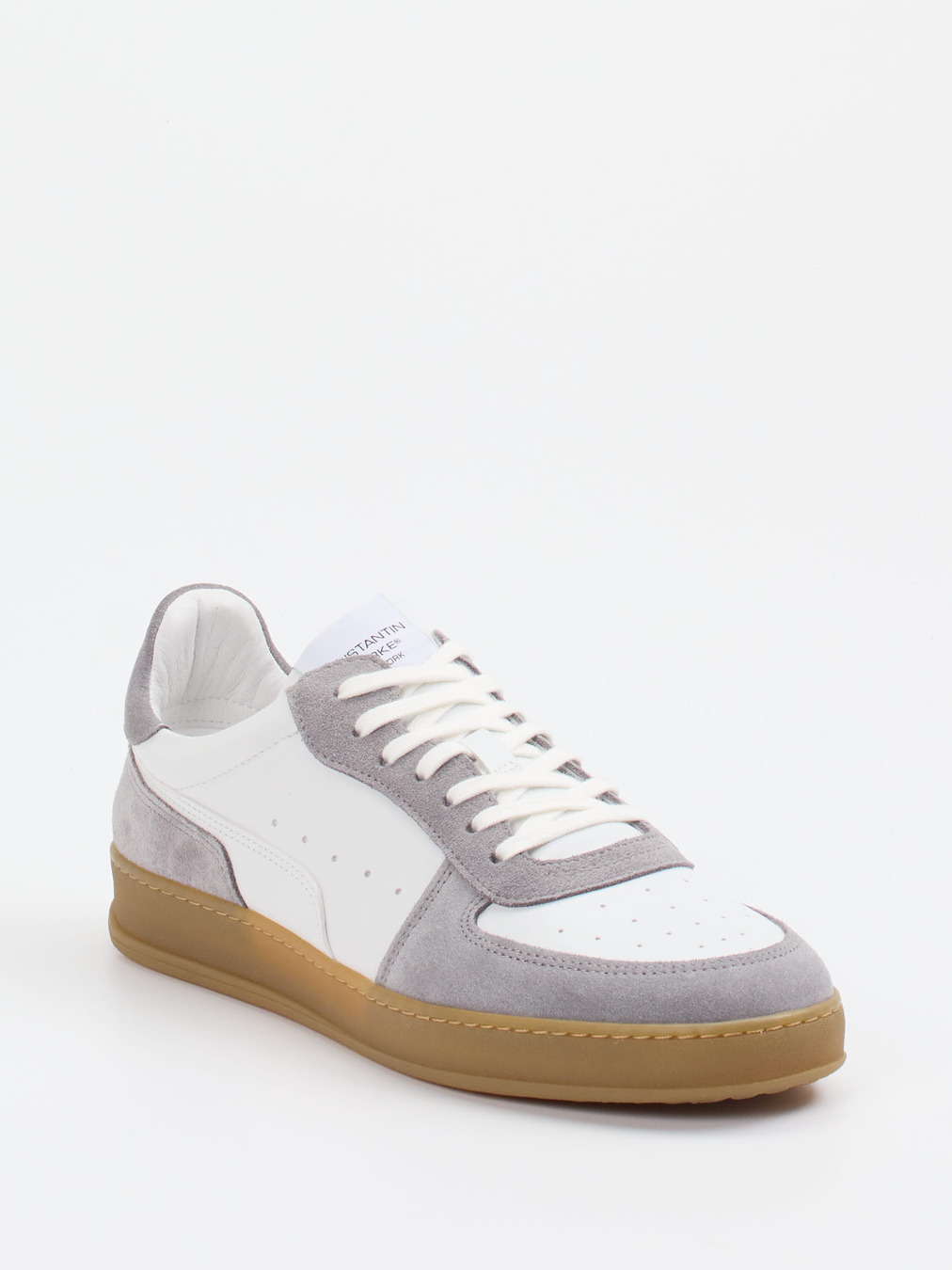 Konstantin Starke – Sneaker aus Velour/Leder weiß