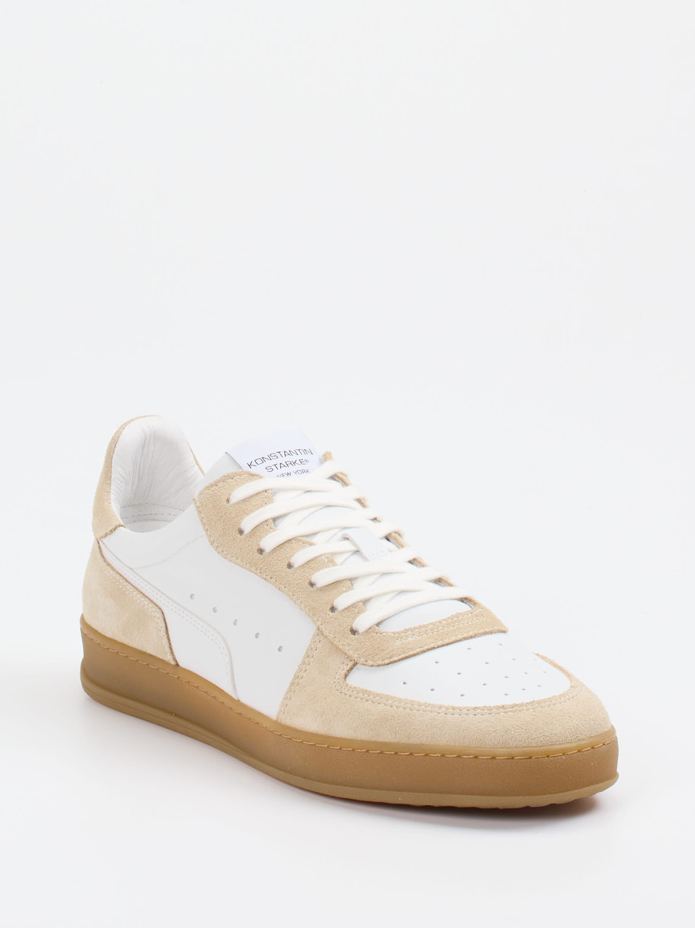Konstantin Starke – Sneaker aus Leder in Weiß-Beige