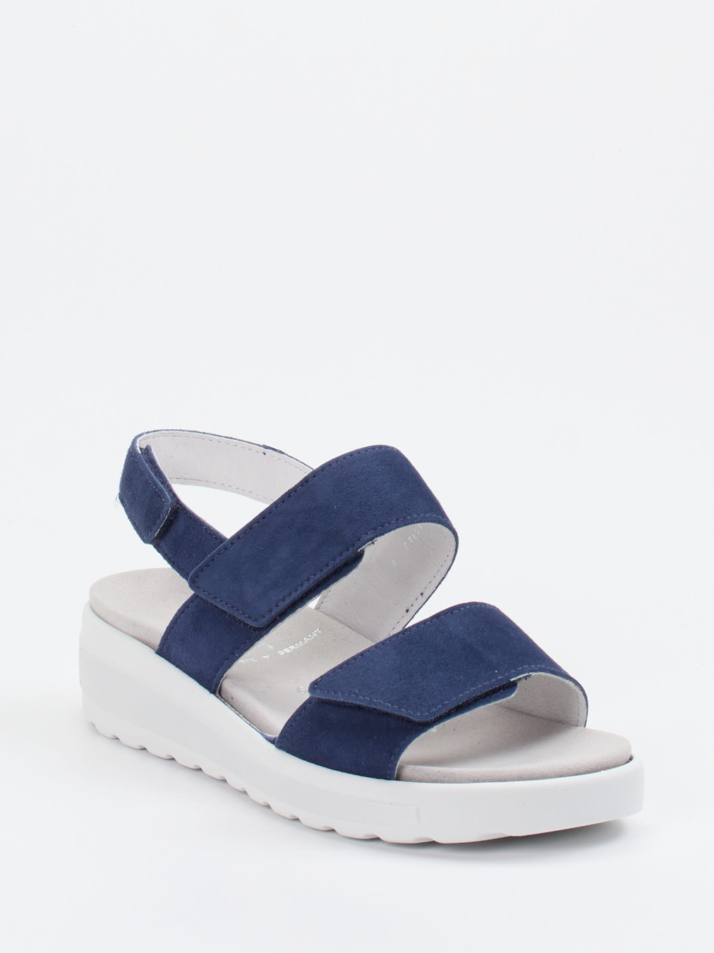 Semler – Komfortsandale aus Veloursleder marineblau