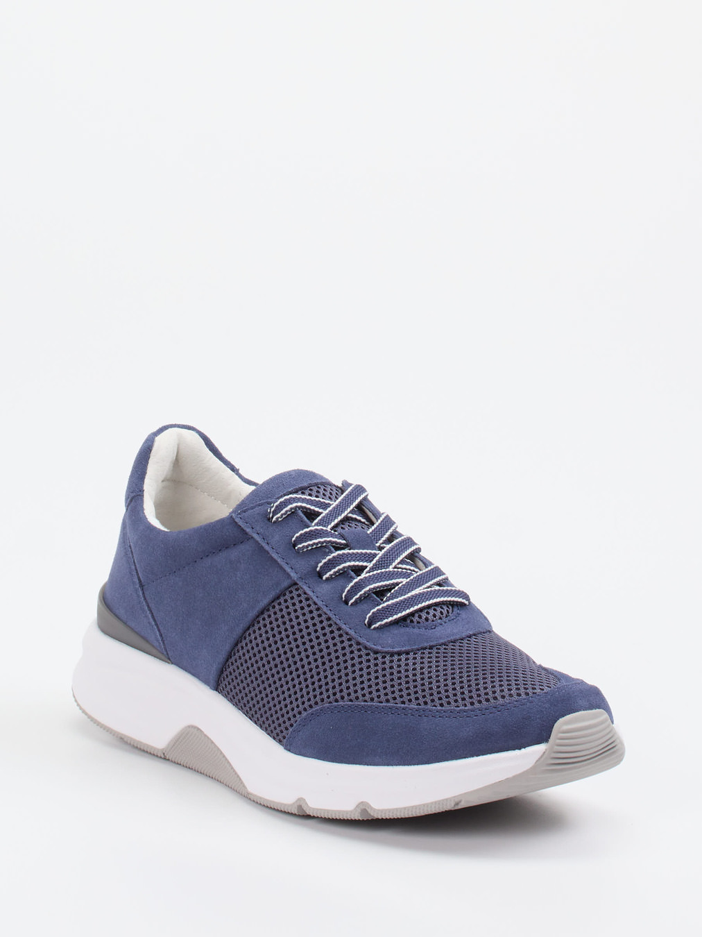Gabor Comfort – Sneaker aus Veloursleder und Mesh blau