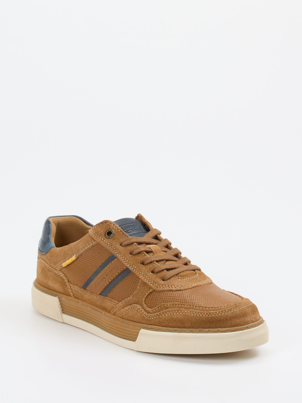 Camel Active – Sneaker aus Leder und Mesh cognacbraun