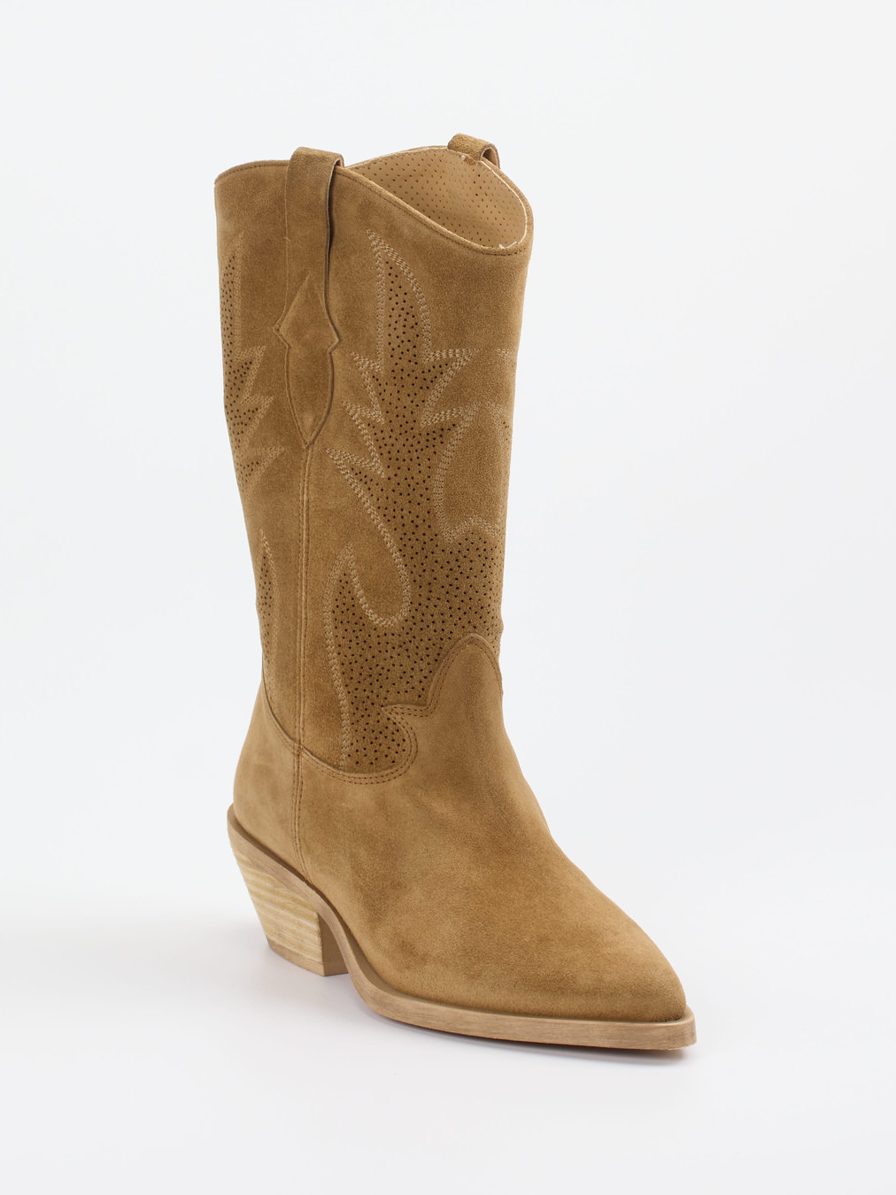 Ralph Harrison – Western-Stiefel aus Veloursleder Cognac