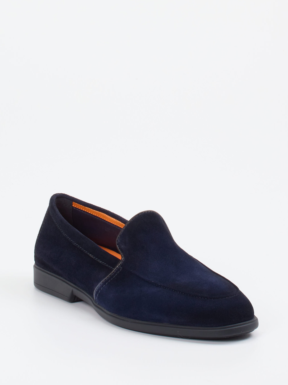 Santoni – Loafer aus Veloursleder Dunkelblau