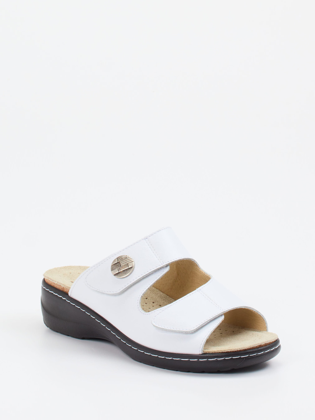 Hickersberger – Pantolette aus Kalbleder Weiß