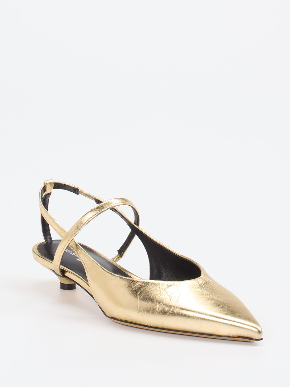 Konstantin Starke – Slingpumps aus Metallicleder Gold