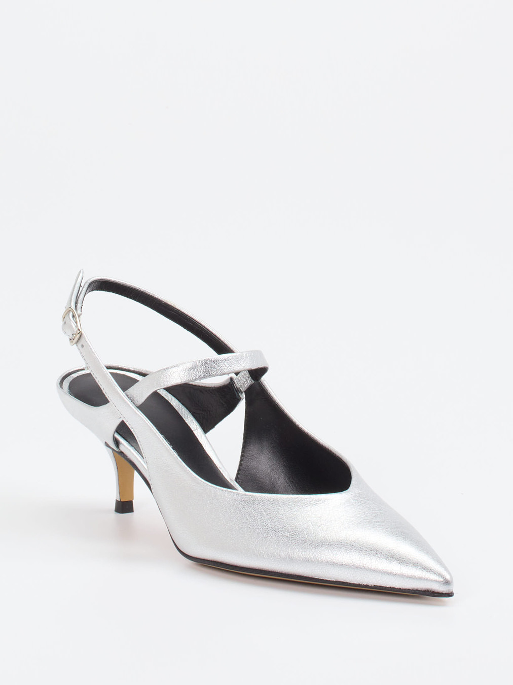 Konstantin Starke – Slingback-Pumps aus Metallicleder silber