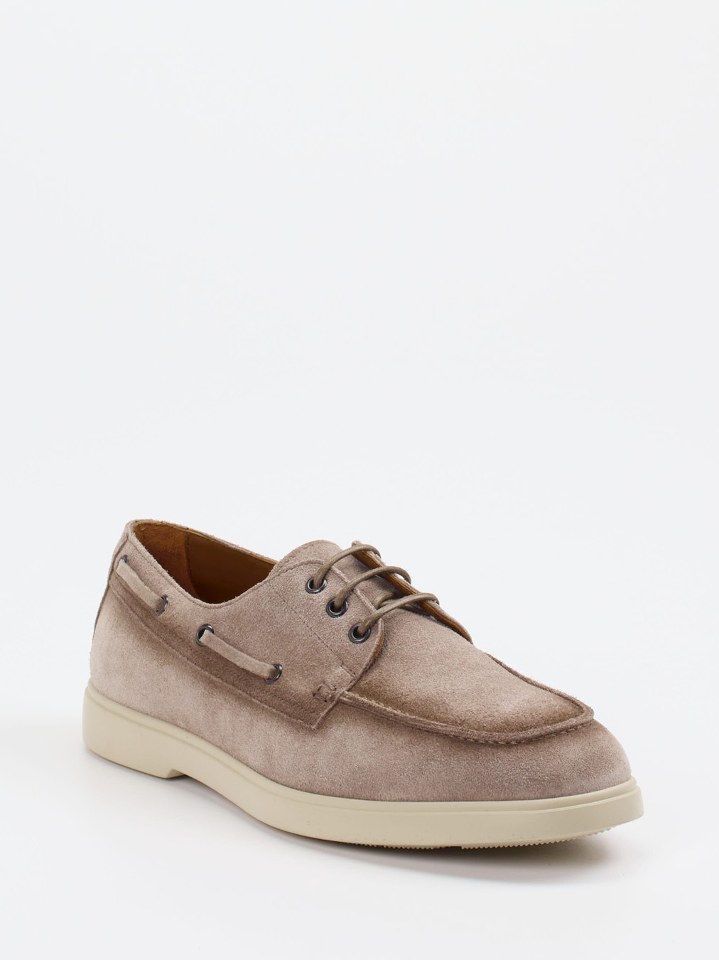 Konstantin Starke – Bootsschuh aus Veloursleder taupe