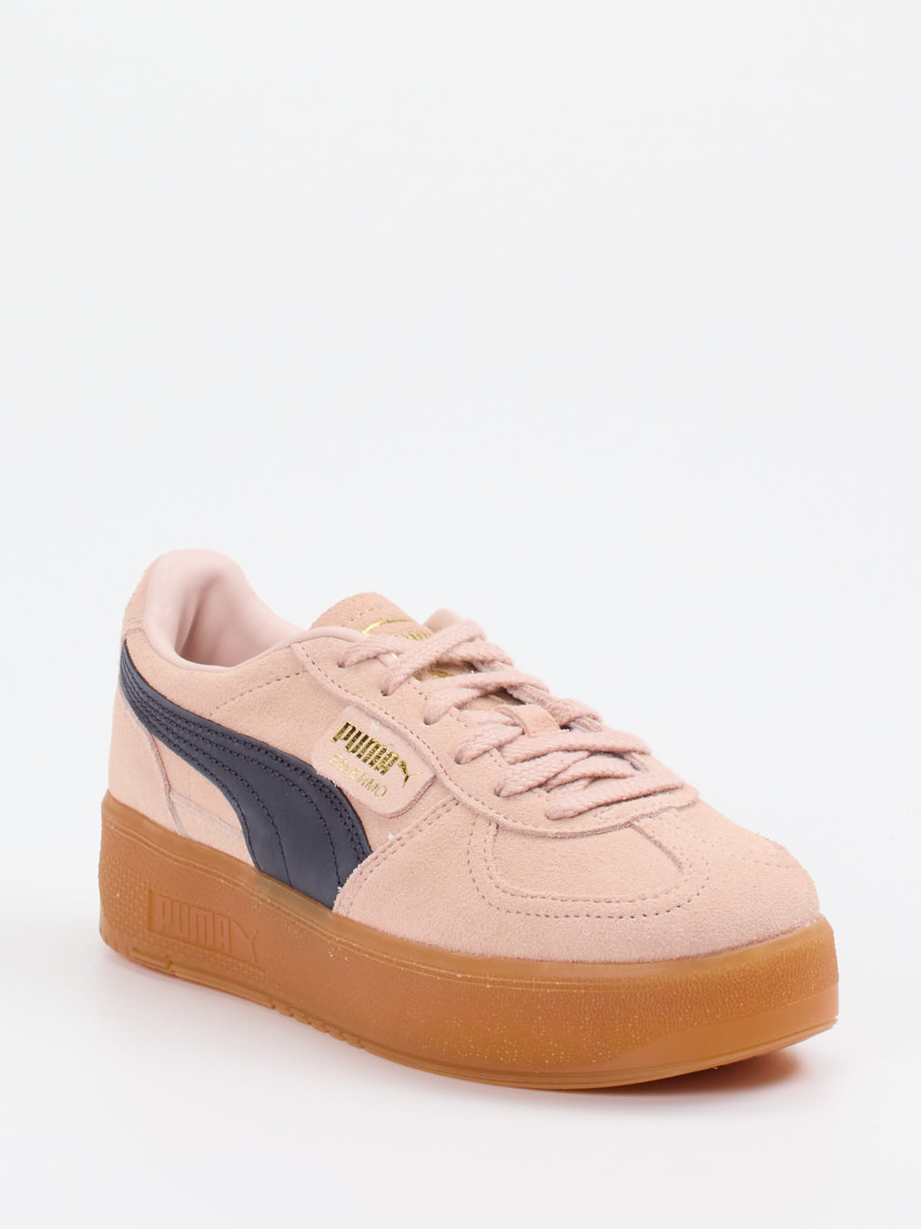 Puma – Platform Sneaker aus Veloursleder in Rosa