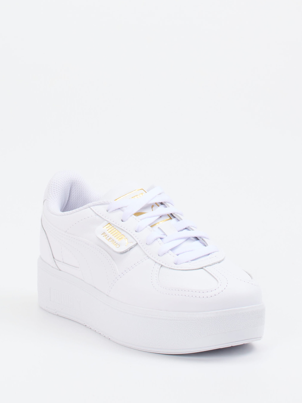 Puma – Platform Sneaker aus Glattleder Weiß