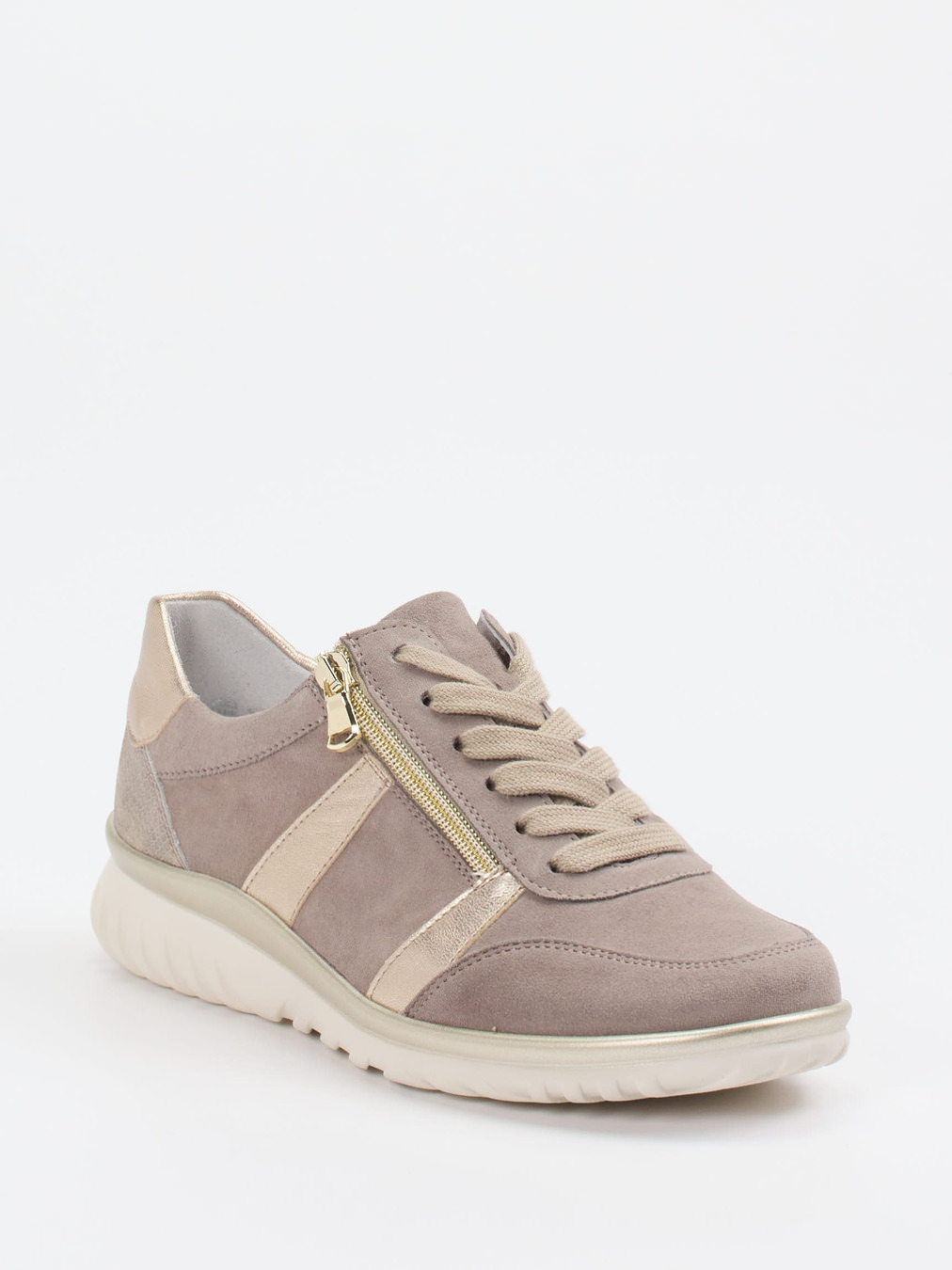 Semler – Komfort-Sneaker aus Veloursleder Taupe