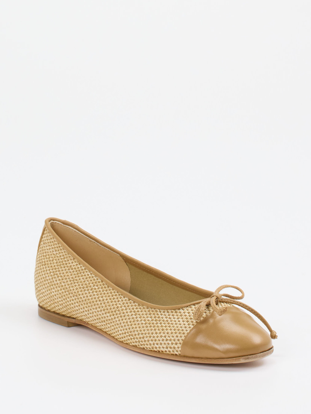 Mannori – Ballerinas aus geflochtenem Textil beige