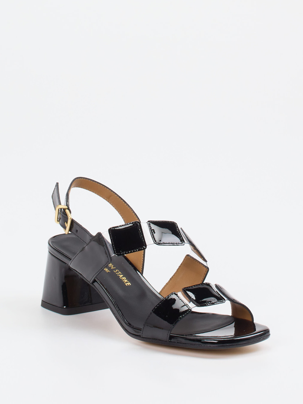 Konstantin Starke – Sandalette aus Lackleder Schwarz