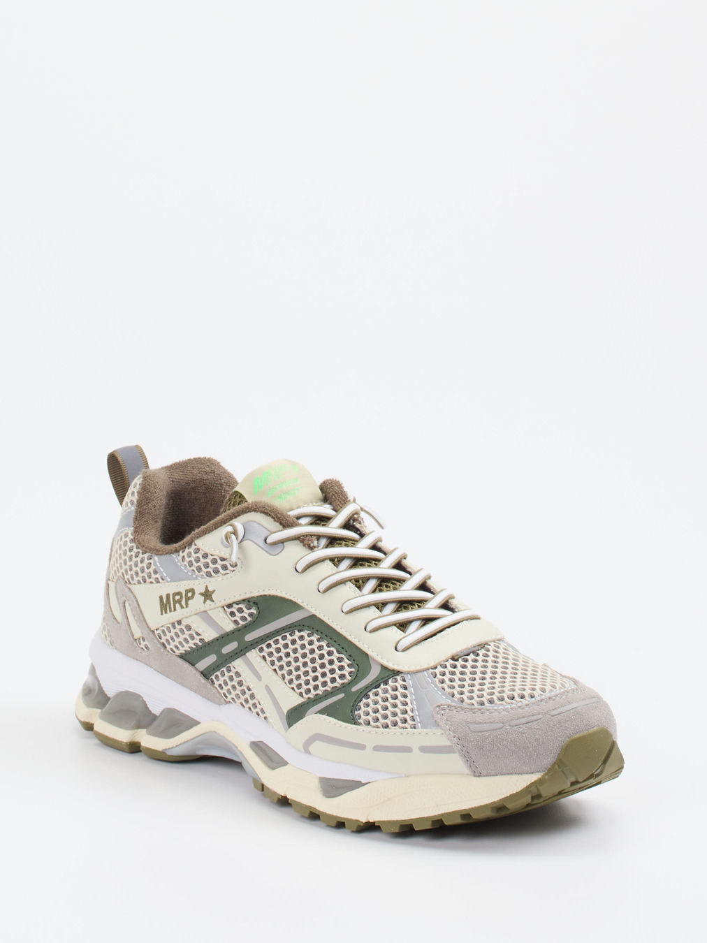 MRP – Sneaker aus Textil und Wildleder beige