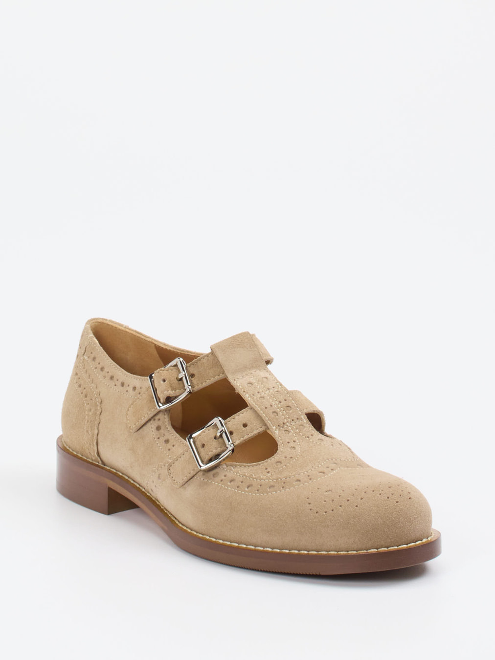 Konstantin Starke – Mary-Jane-Halbschuh aus Veloursleder beige