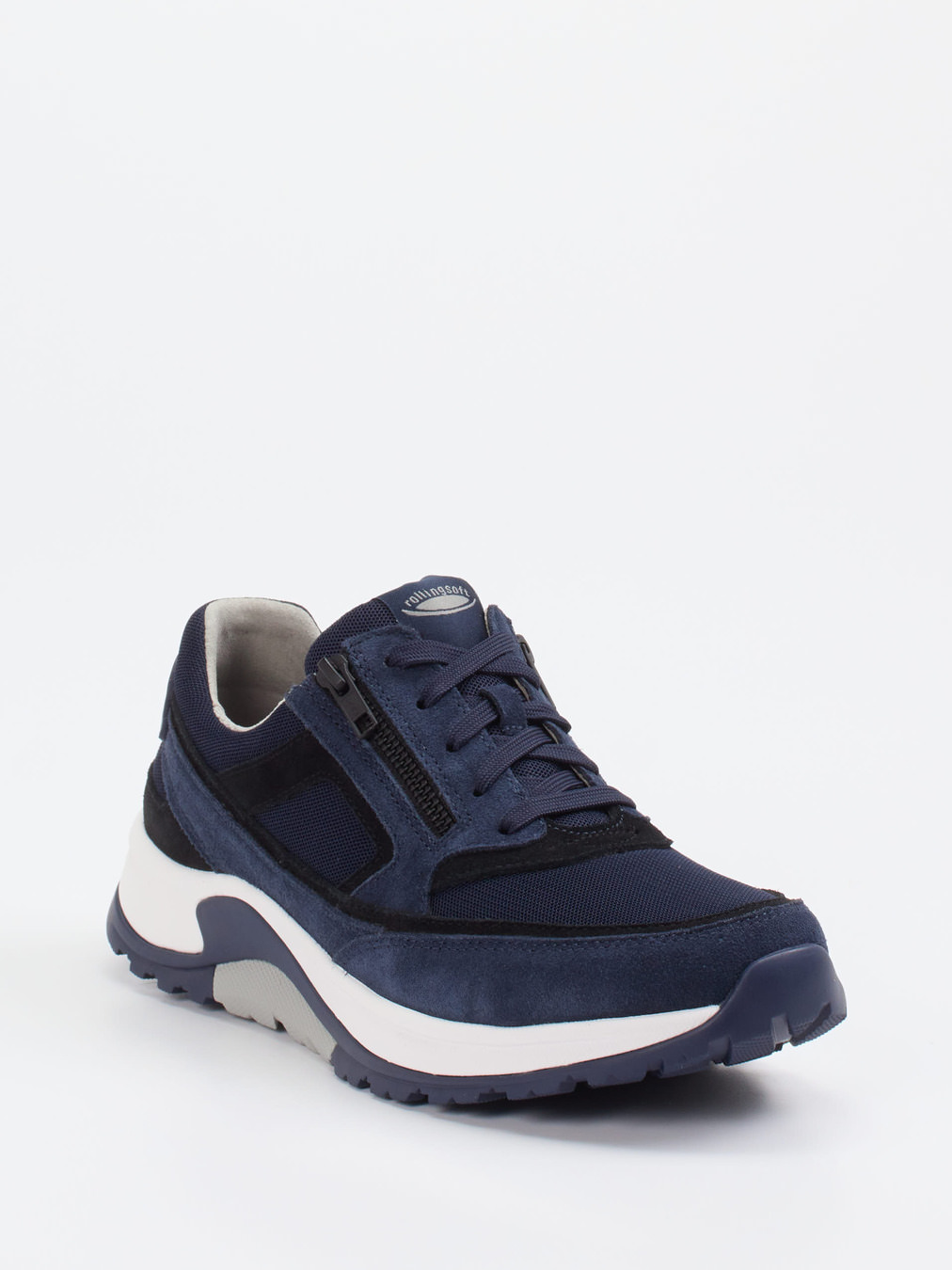 Pius Gabor – Sneaker aus Veloursleder und Mesh marineblau