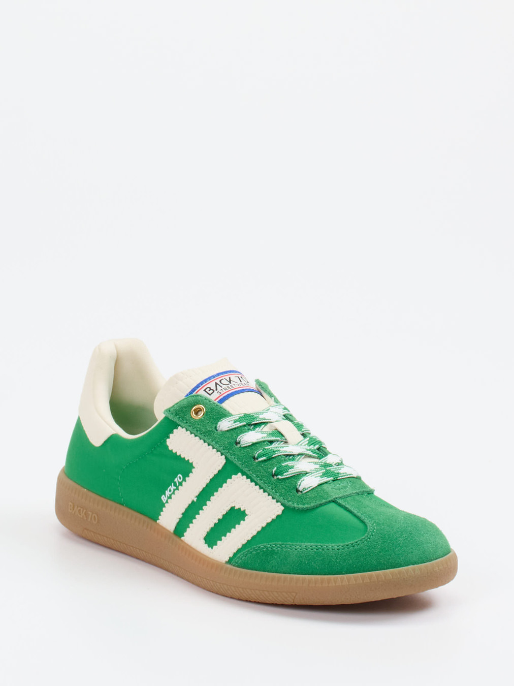 Back 70 – Retro-Sneaker aus Velour/Textil grün