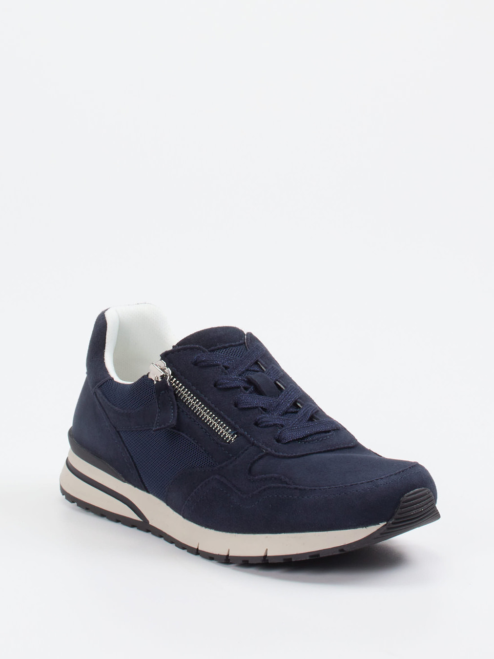 Gabor Comfort – Sneaker aus Veloursleder und Mesh Blau