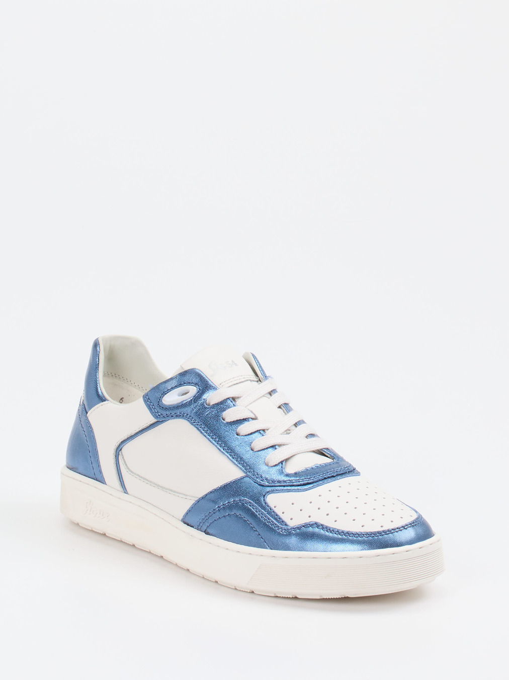 Sioux – Sneaker aus Metallic-Leder in Offwhite