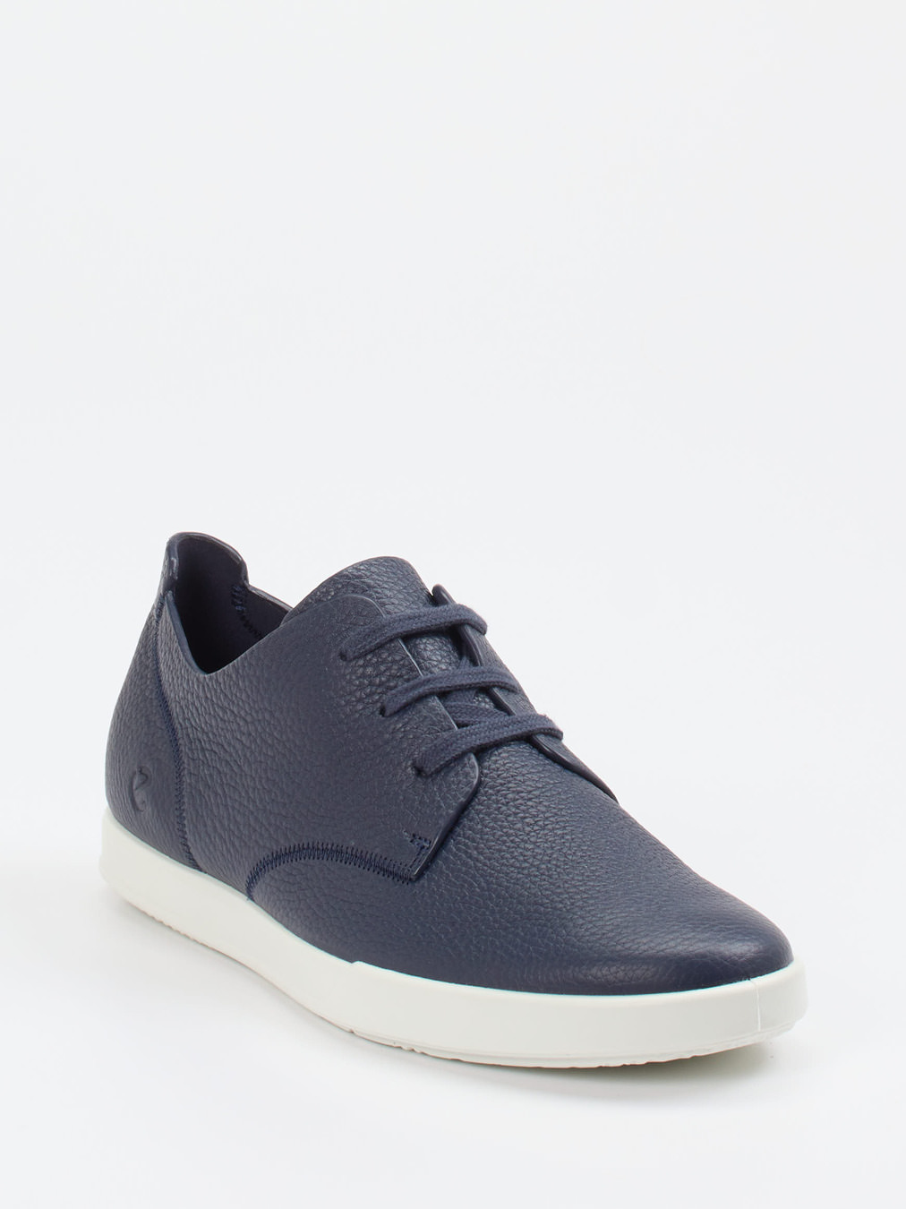 Ecco – Schnürschuh aus genarbtem Leder dunkelblau