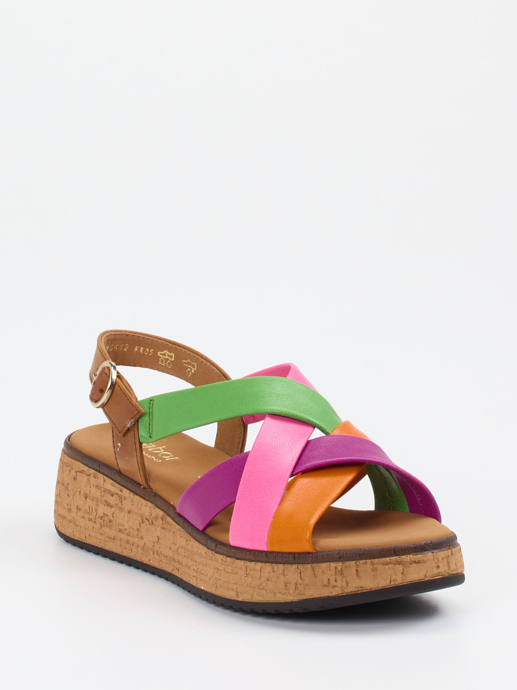 Gabor Comfort – Plateau-Sandale aus Kalbleder multicolor