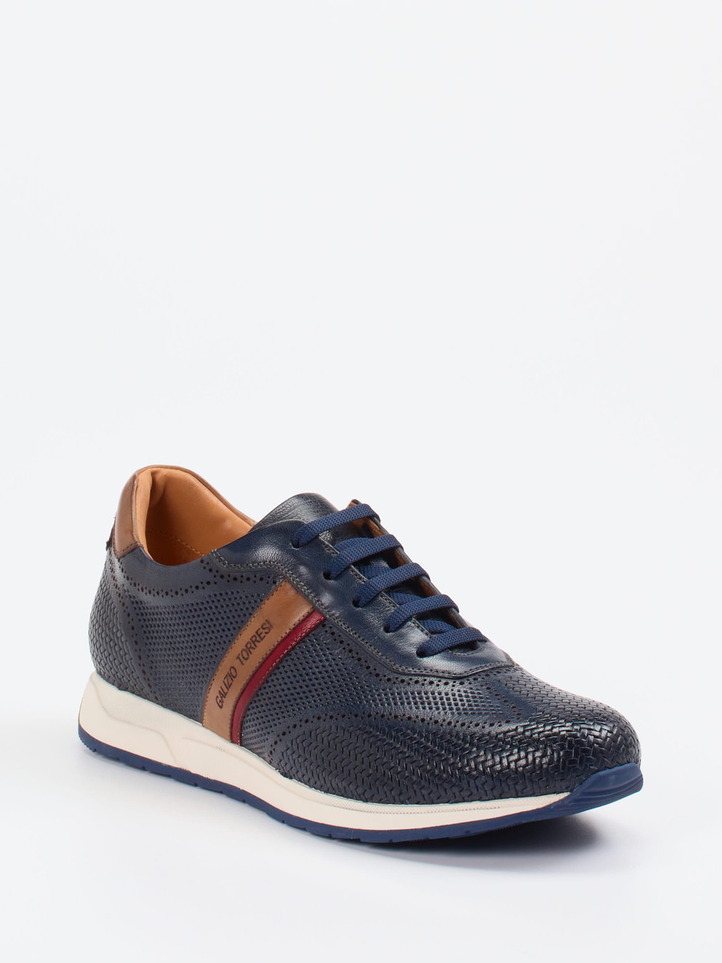 Galizio Torresi – Sneaker aus perforiertem Leder Dunkelblau