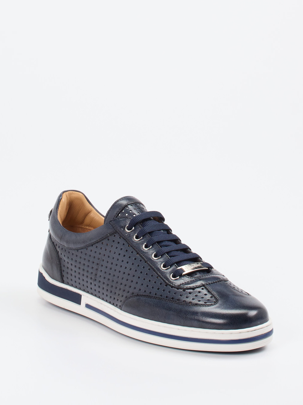 Galizio Torresi – Sneaker aus Leder Dunkelblau