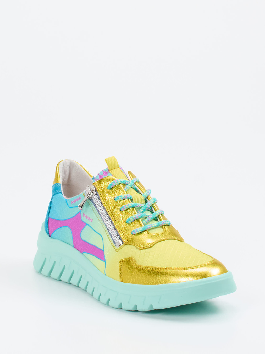 Waldläufer – Sneaker aus Textil in Metallic-Multicolor