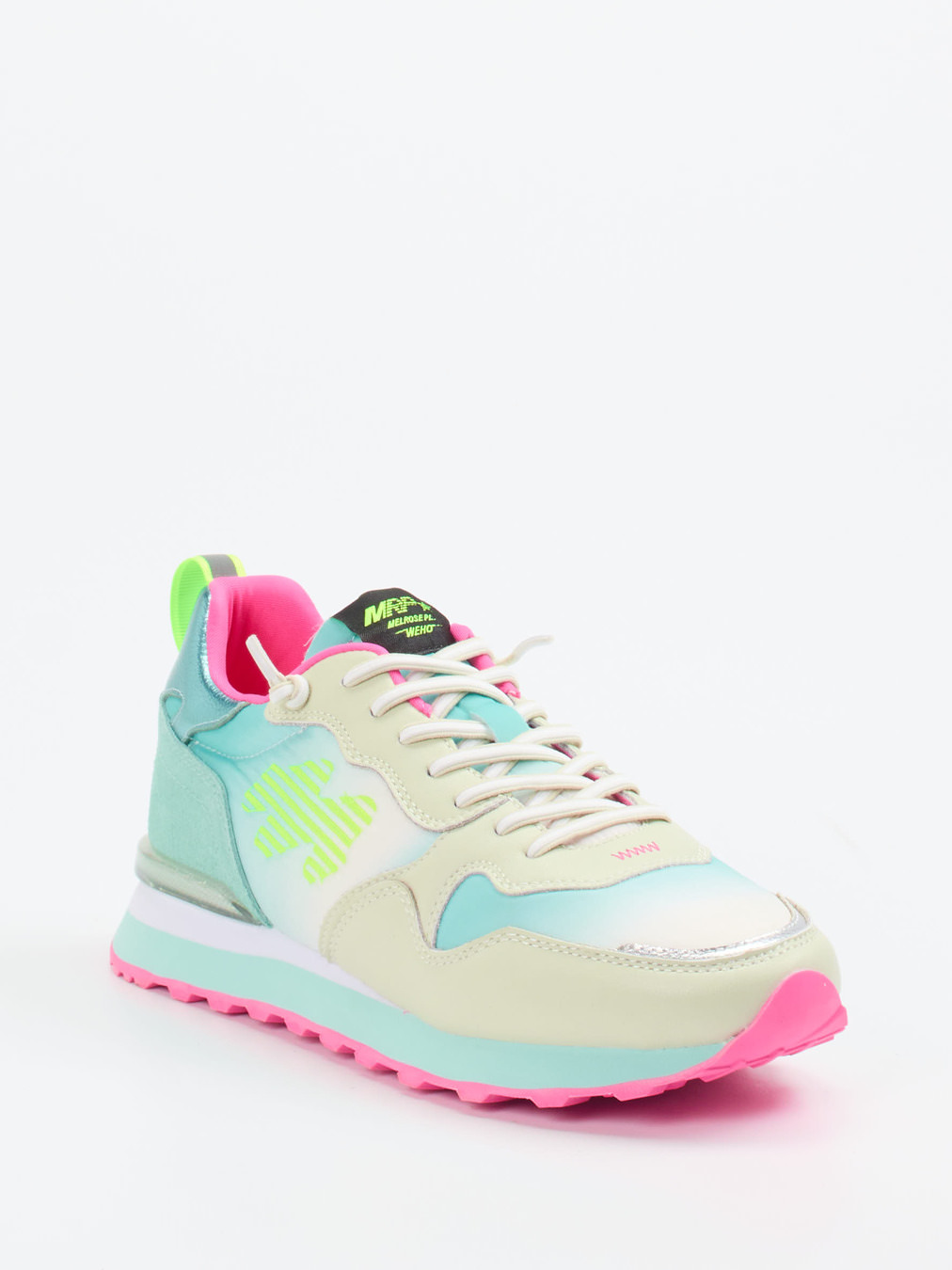 MRP – Sneaker aus Veloursleder und Textil cremeweiß