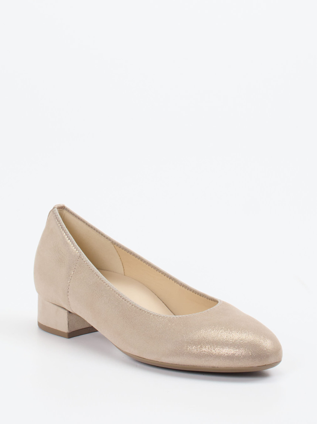 Gabor – Ballerinas aus Metallicleder in Champagner