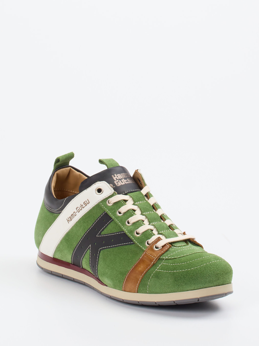 Kamo Gutsu – Retro-Sneaker aus Veloursleder grün