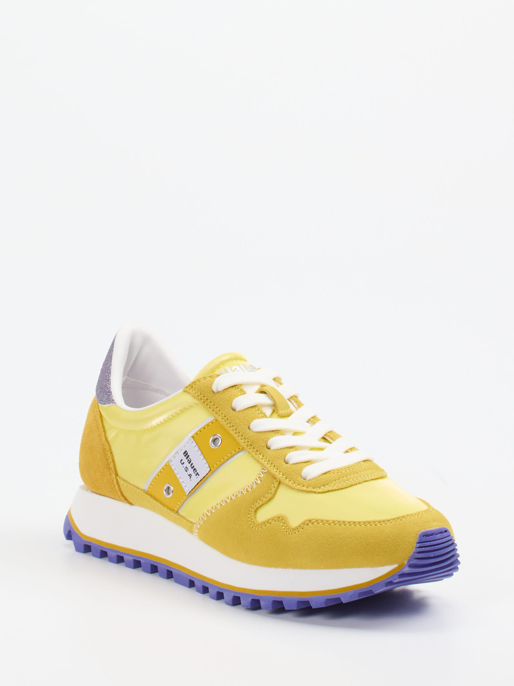 Blauer – Retro-Sneaker aus Veloursleder gelb