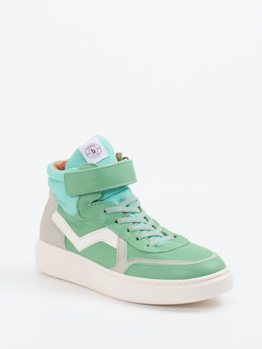 Bisgaard – High-Top Sneaker aus Kalbleder Mintgrün