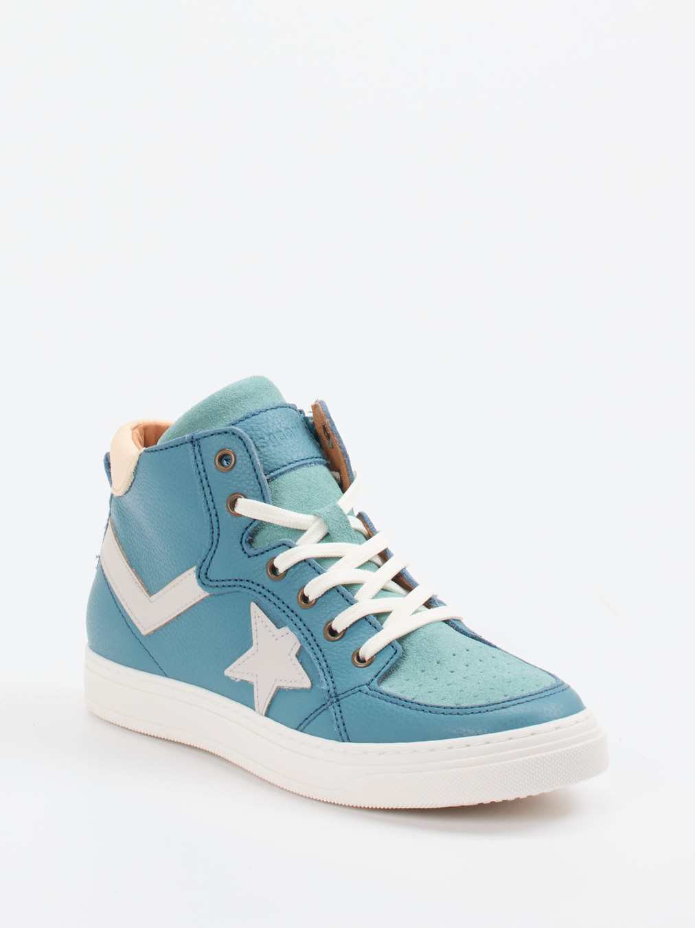 Bisgaard – High-Top Sneaker aus Lammleder türkisblau