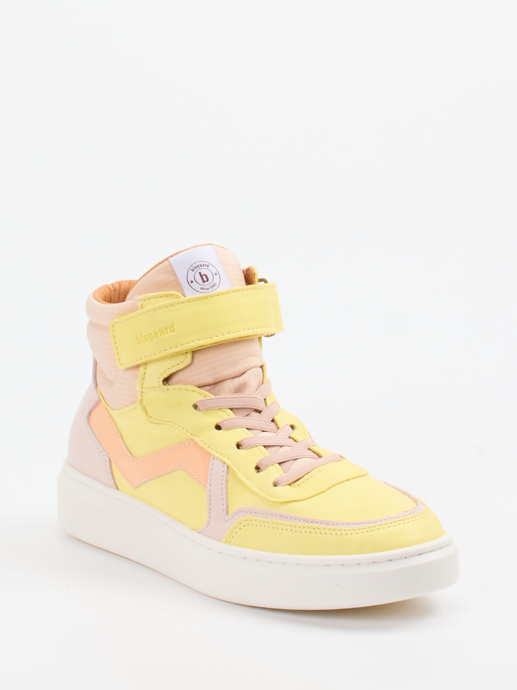 Bisgaard – High-Top-Sneaker aus Kalbleder Pastellgelb
