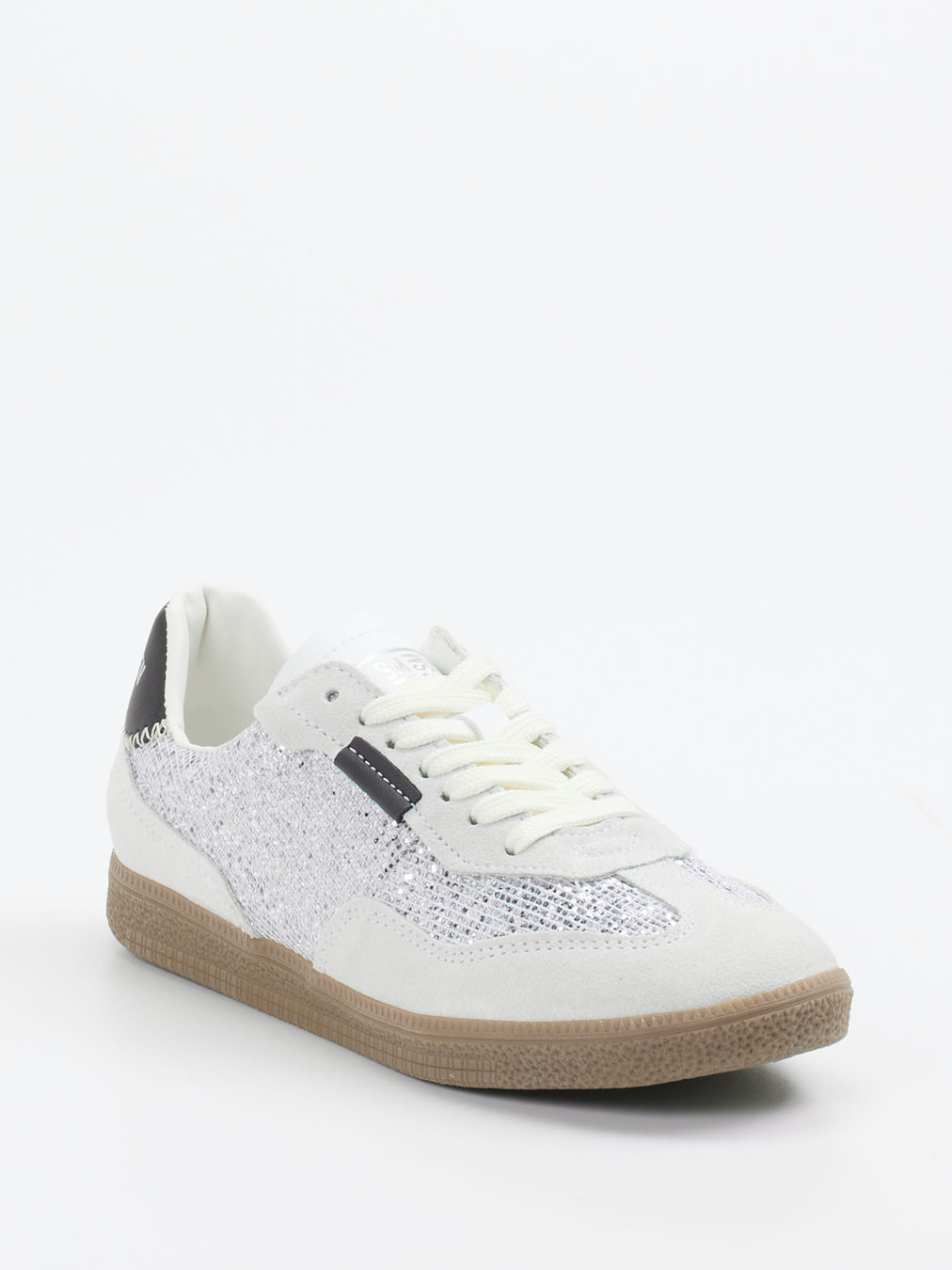 Steve Madden – Sneaker aus Veloursleder und Metallictextil