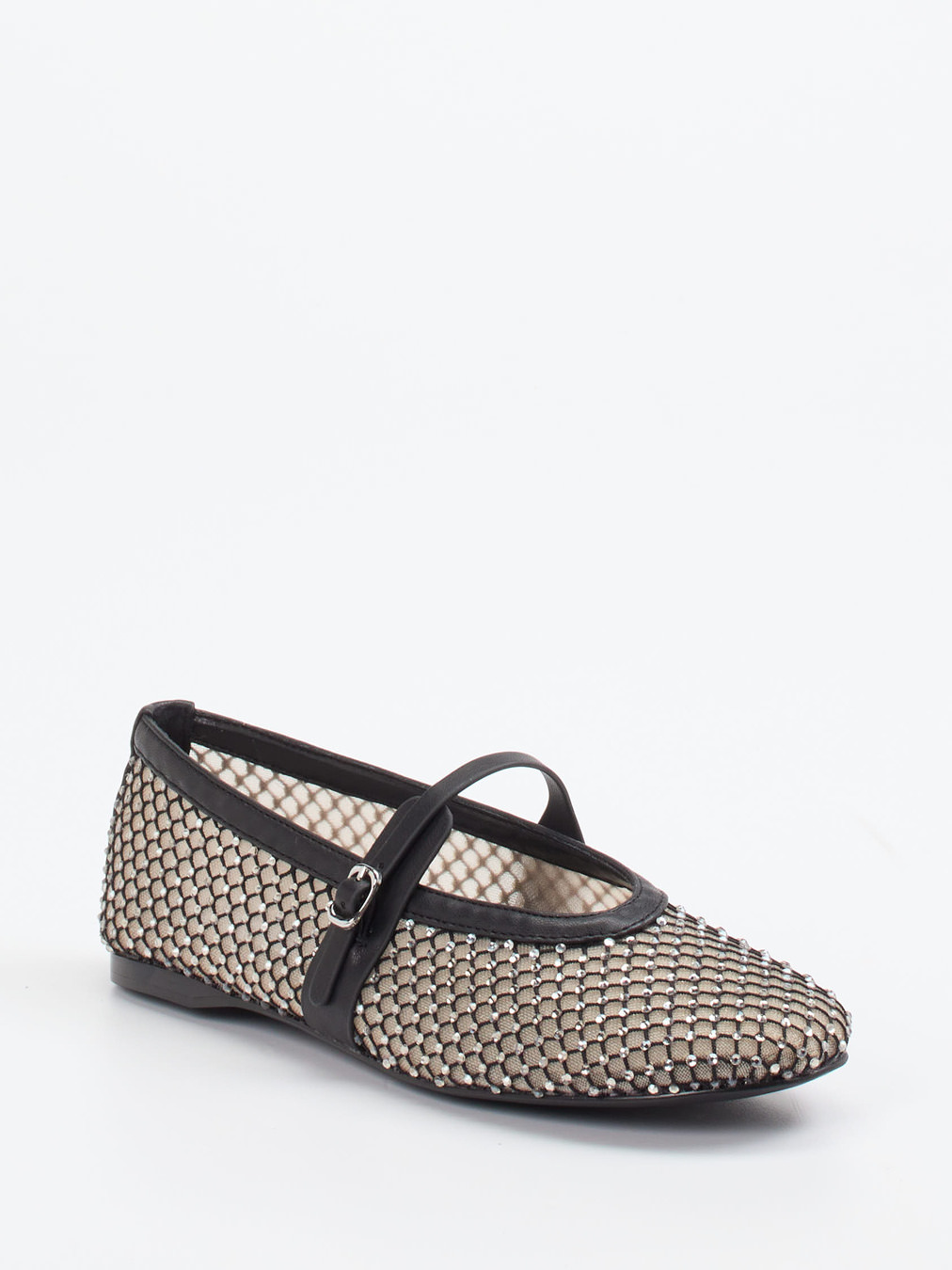 Steve Madden – Mary Jane Flats aus Netzspitze Schwarz