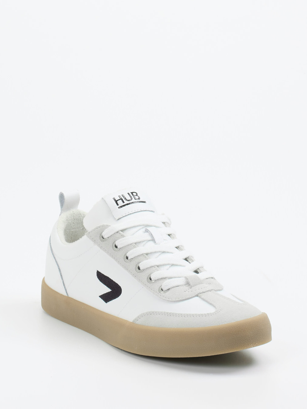 HUB – Sneaker aus Leder in Weiß mit Retro-Look
