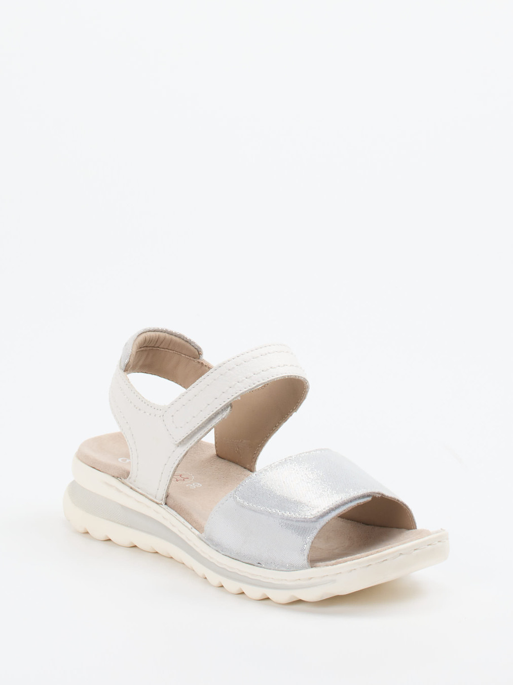 Ara – Komfortsandale aus Kalbleder und Metallicleder