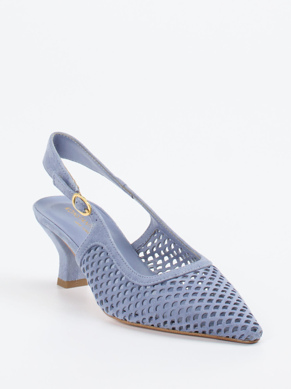Konstantin Starke – Slingpumps aus Veloursleder Pastellblau