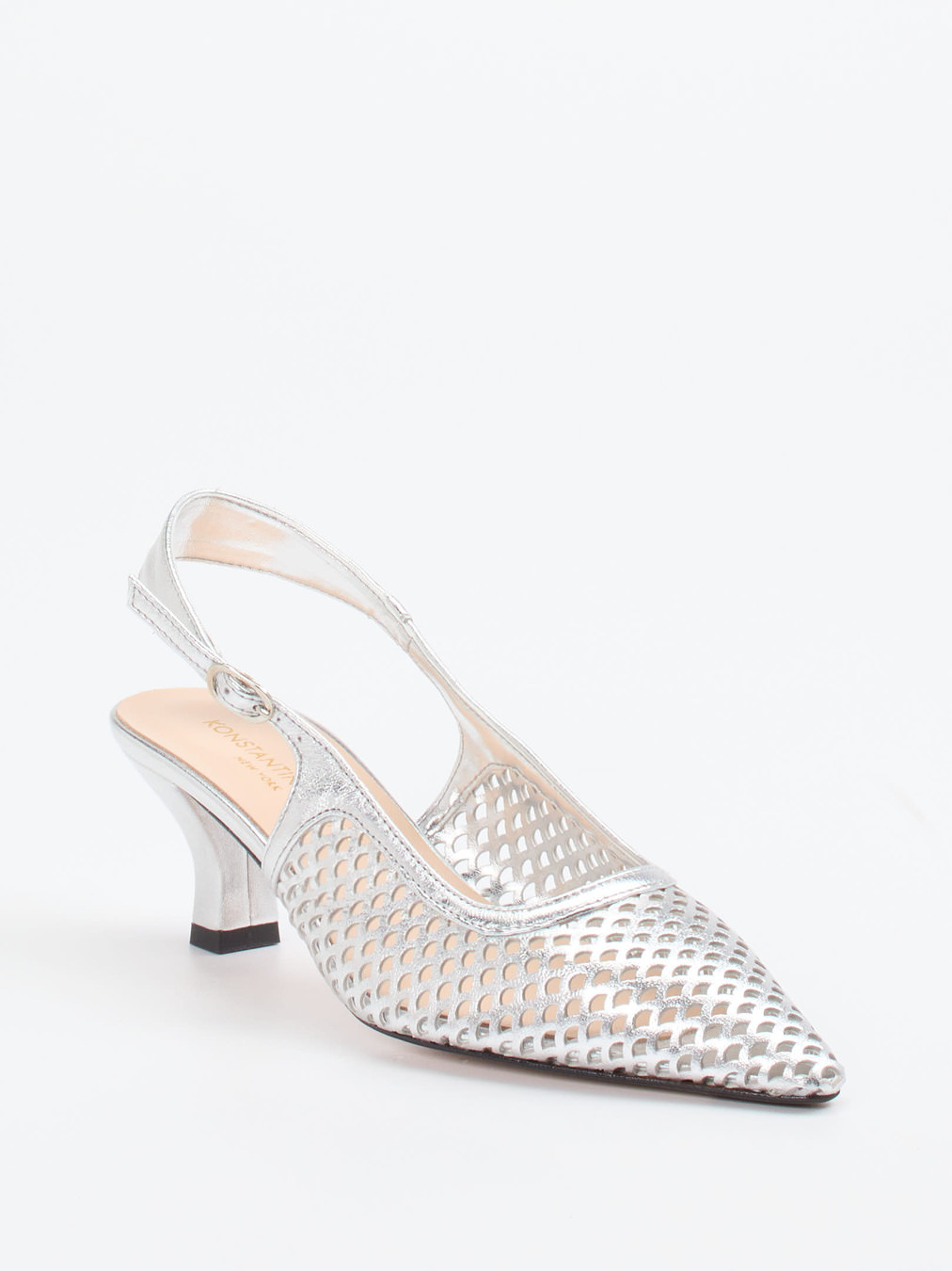 Konstantin Starke – Slingback-Pumps aus Metallicleder silber
