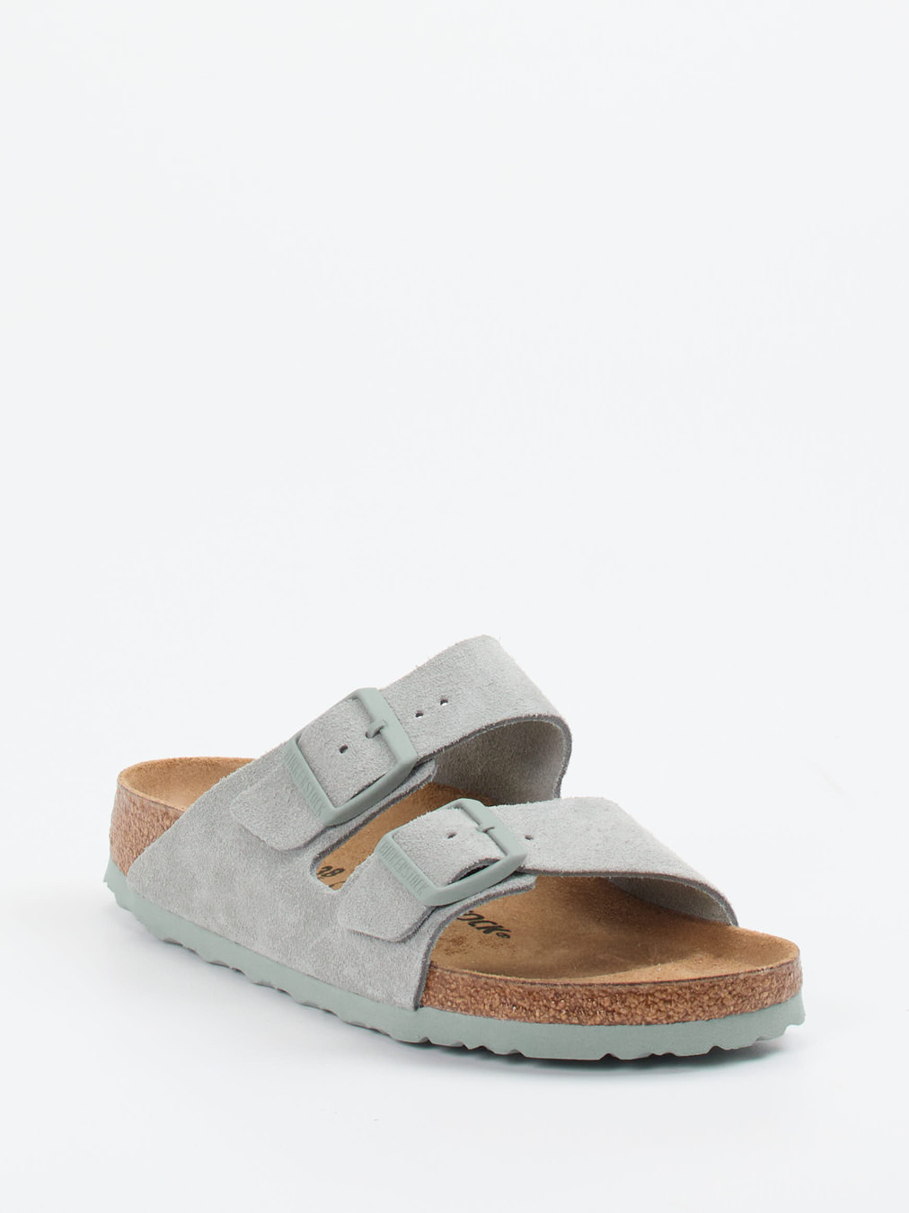 Birkenstock – Zwei-Riemen-Sandale aus Veloursleder grün