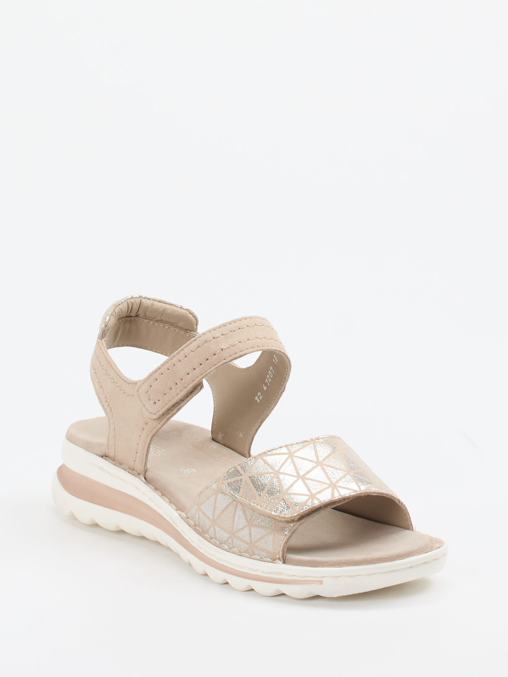 Ara – Komfortsandale aus Metallicleder beige