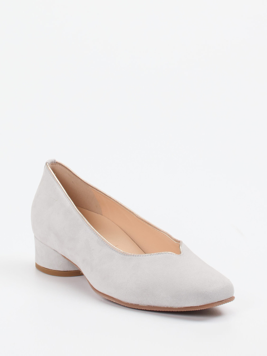 Hassia – Pumps aus Veloursleder in Hellgrau