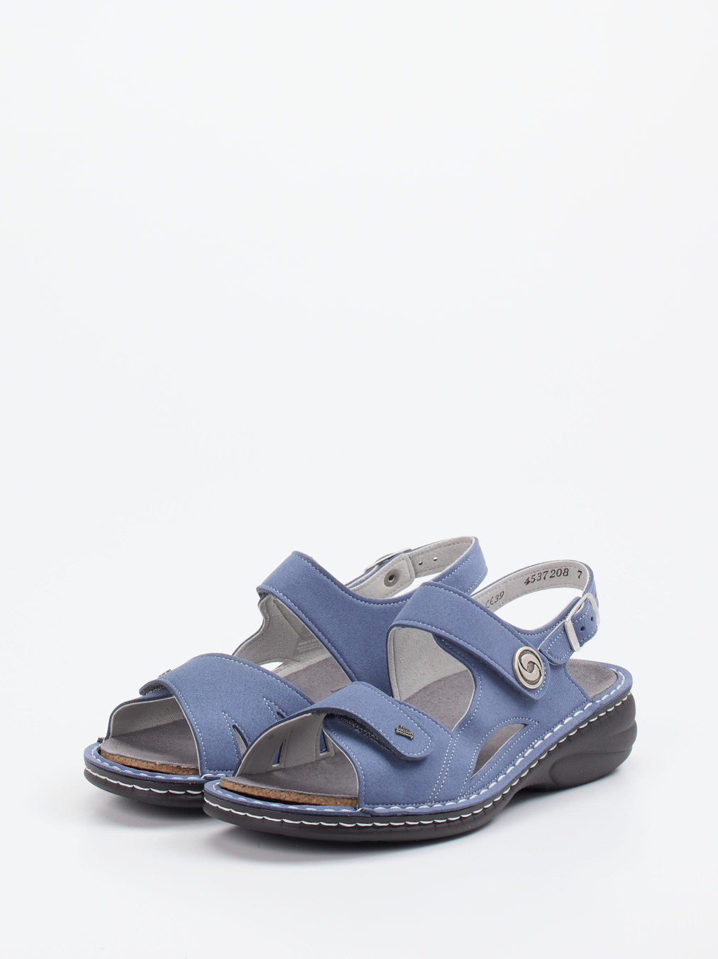 Finn Comfort – Komfortsandale aus veganem Kunstleder blau