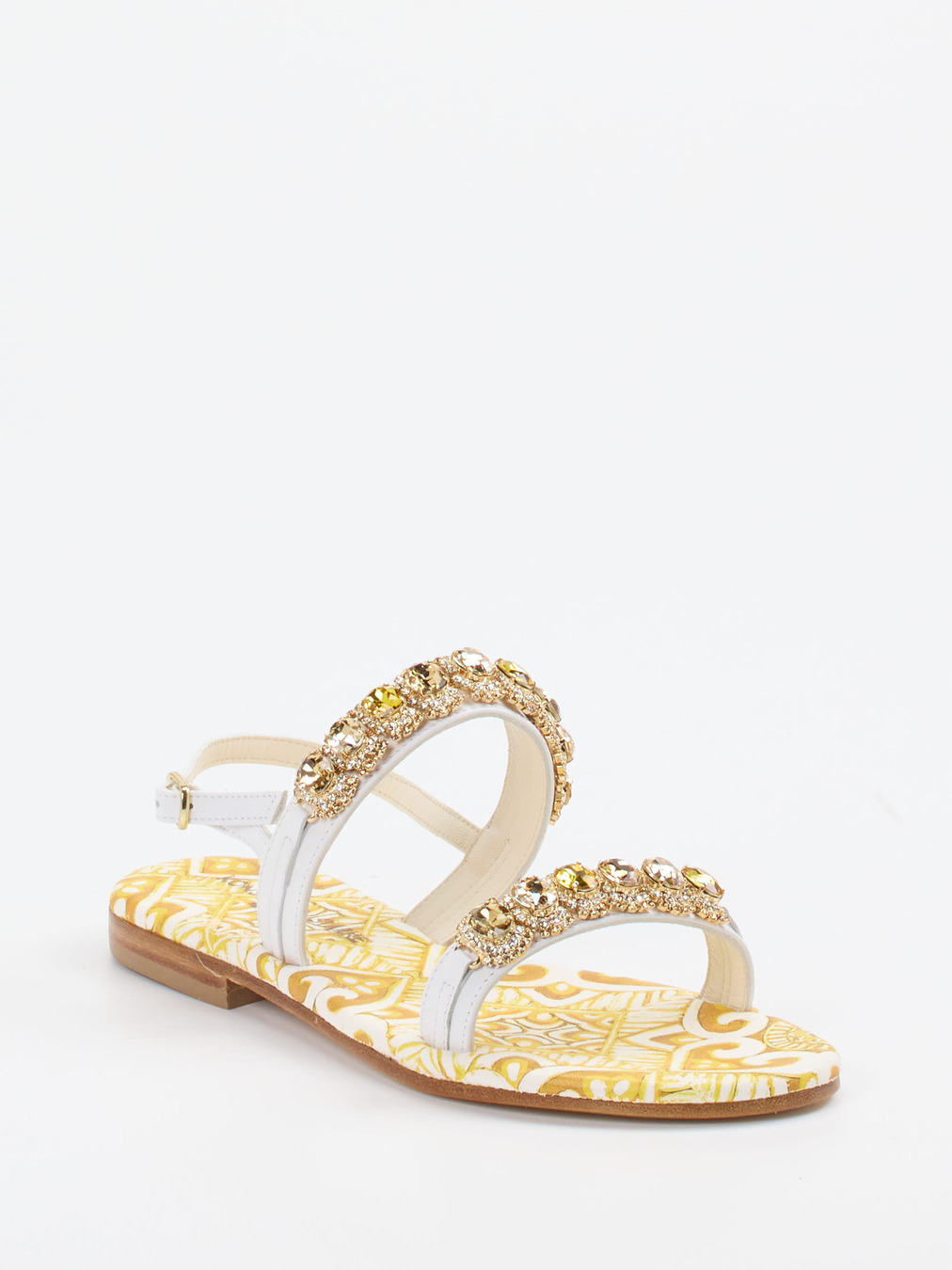 Konstantin Starke – Sandalen aus Lammleder mit Strass