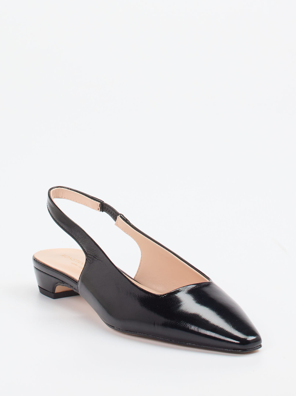 Konstantin Starke – Slingpumps aus Lackleder Schwarz